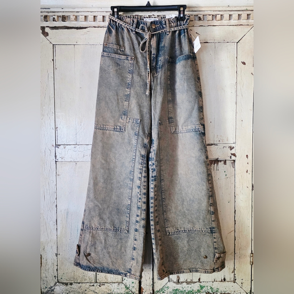 NWT Free People Curvy Outlaw sz S Wideleg Jeans In Memphis Mud - Picture 6 of 14